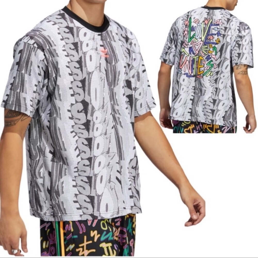 Adidas Originals Love Unites Pride Tee T-Shirt Trefoil Black White Size Small